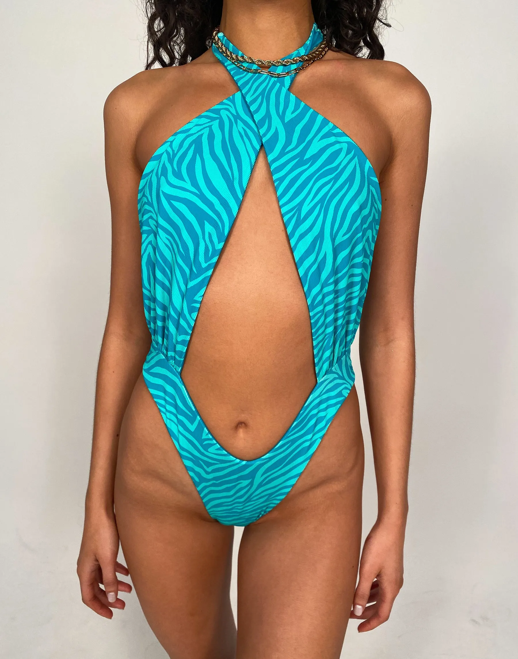 Lex Monokini - Teal Tiger sold by Beach Bunny product image thumbnail 5