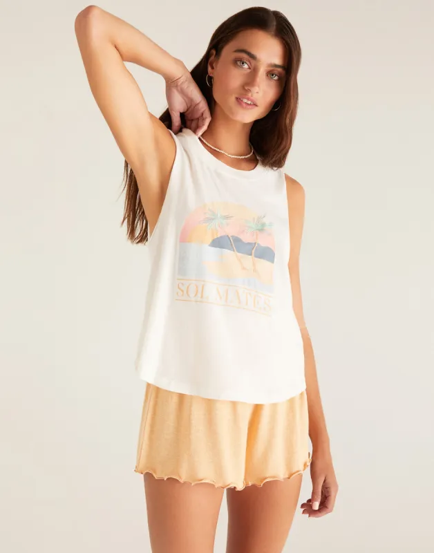 Kayla Sol Mates Tank by Z Supply - White Shell sold by Beach Bunny
