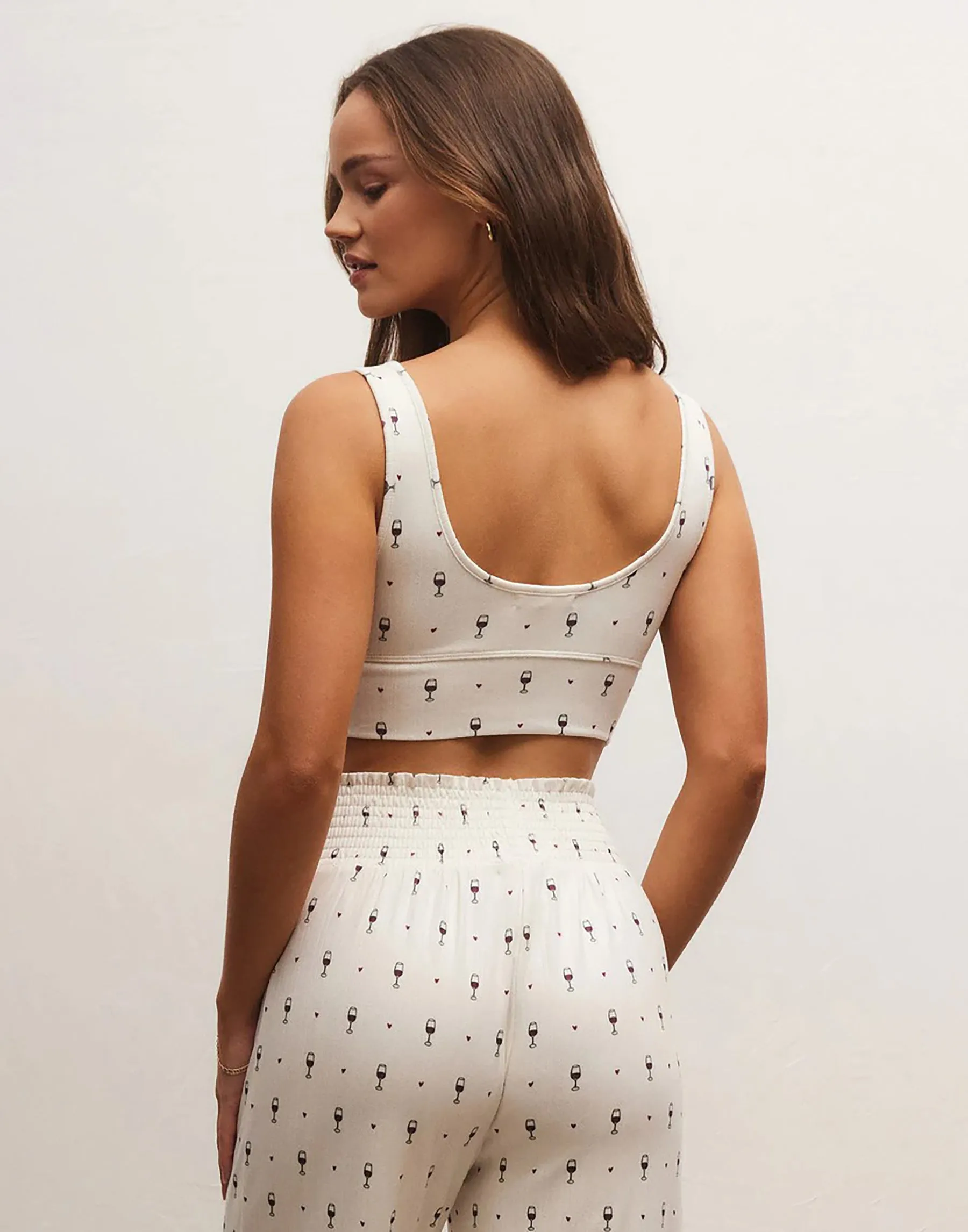 Cheers to Wine Zoe Tank Bra by Z Supply - Bone sold by Beach Bunny product image thumbnail 2