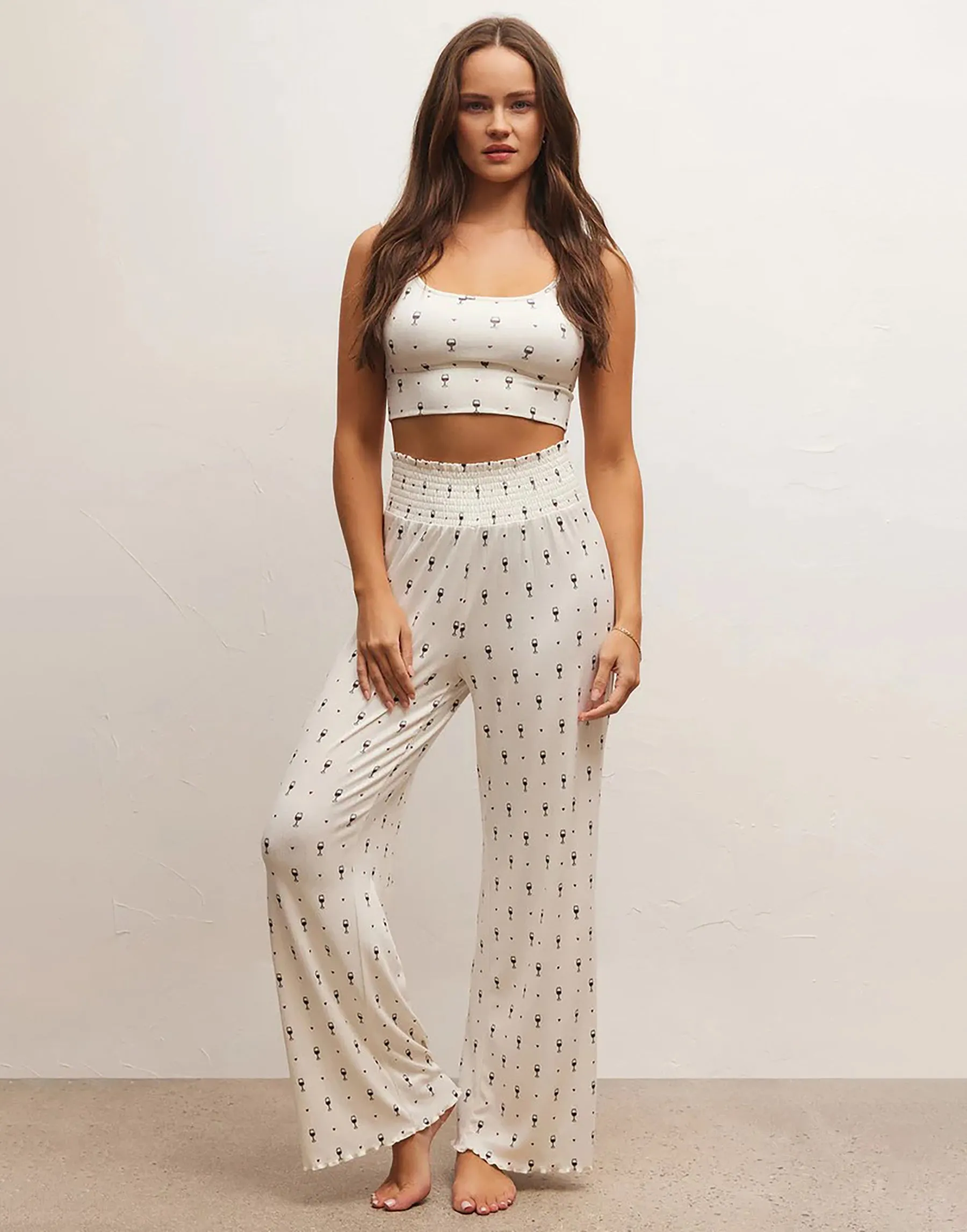 Cheers to Wine Zoe Tank Bra by Z Supply - Bone sold by Beach Bunny product image thumbnail 3