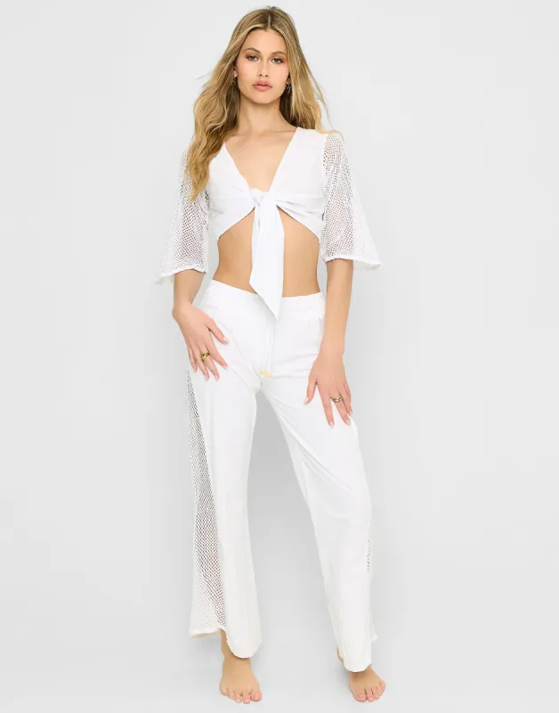 Nelly Crop Top - White sold by Beach Bunny
