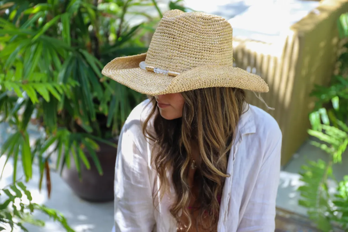 Chrysta Hat by Nikki Beach - Natural/Gold made by Beach Bunny