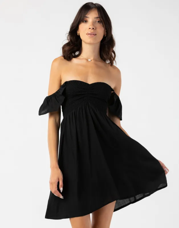 Hollie Mini Dress by Tiare Hawaii - Black sold by Beach Bunny