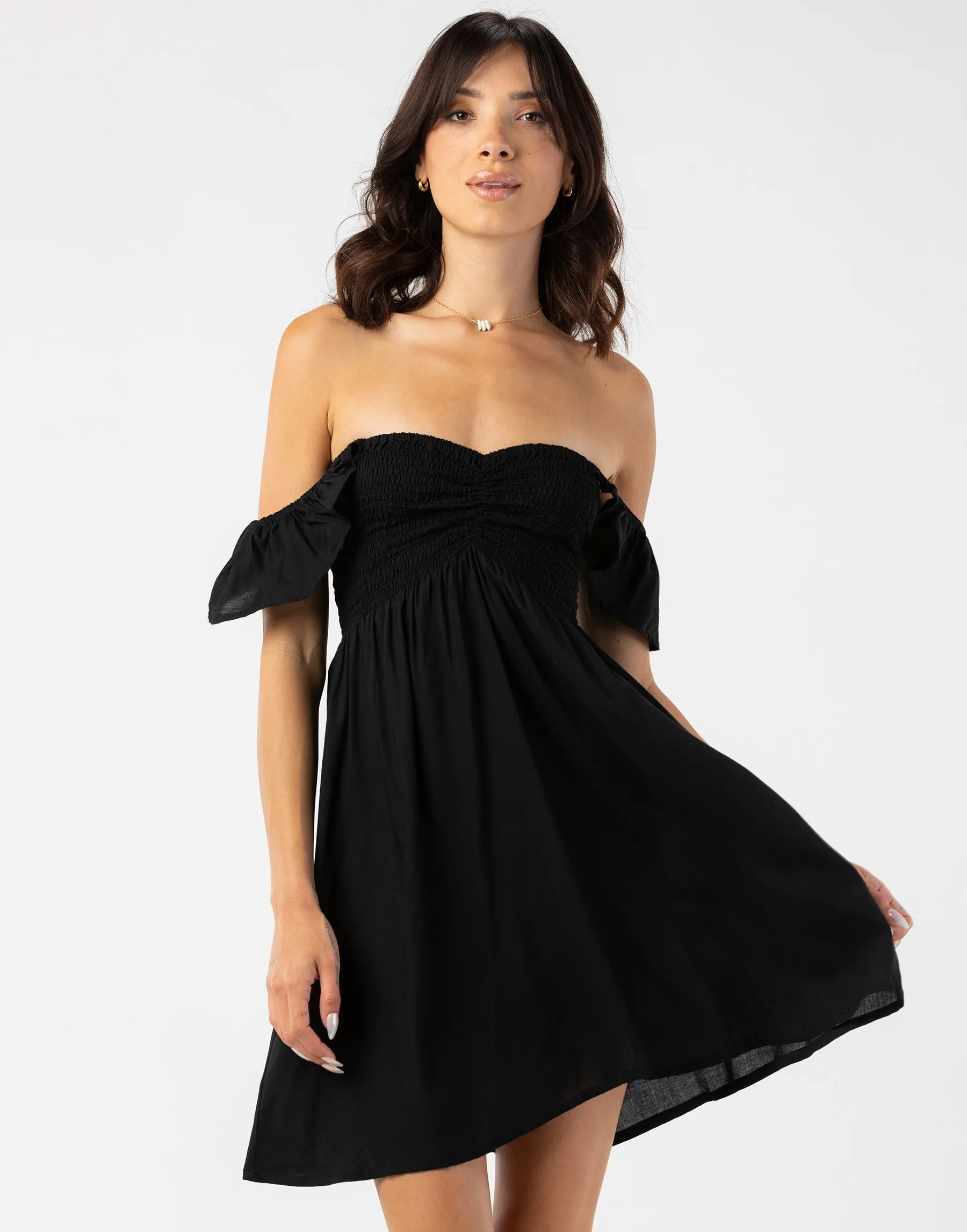 Hollie Mini Dress by Tiare Hawaii - Black sold by Beach Bunny