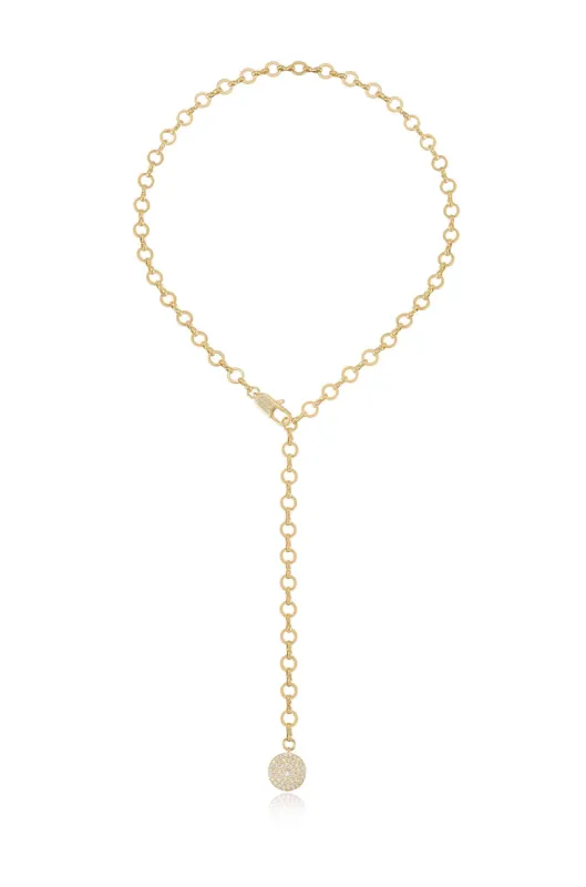 Circle Chain Adjustable 18k Gold Plated Lariat Necklace by Ettika sold by Beach Bunny