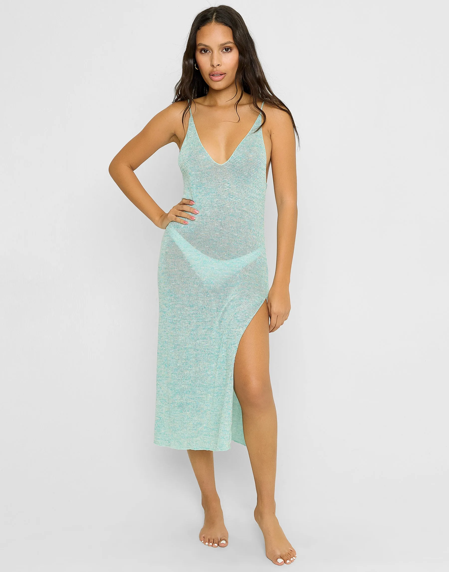 Golden Girl Maxi Dress - Aqua sold by Beach Bunny product image thumbnail 3