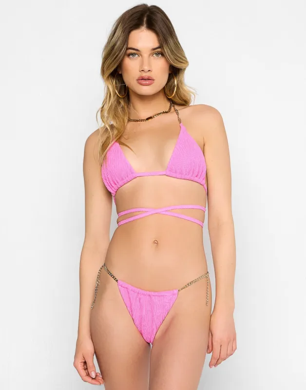 Brooklyn Triangle Top - Pink Squiggle sold by Beach Bunny