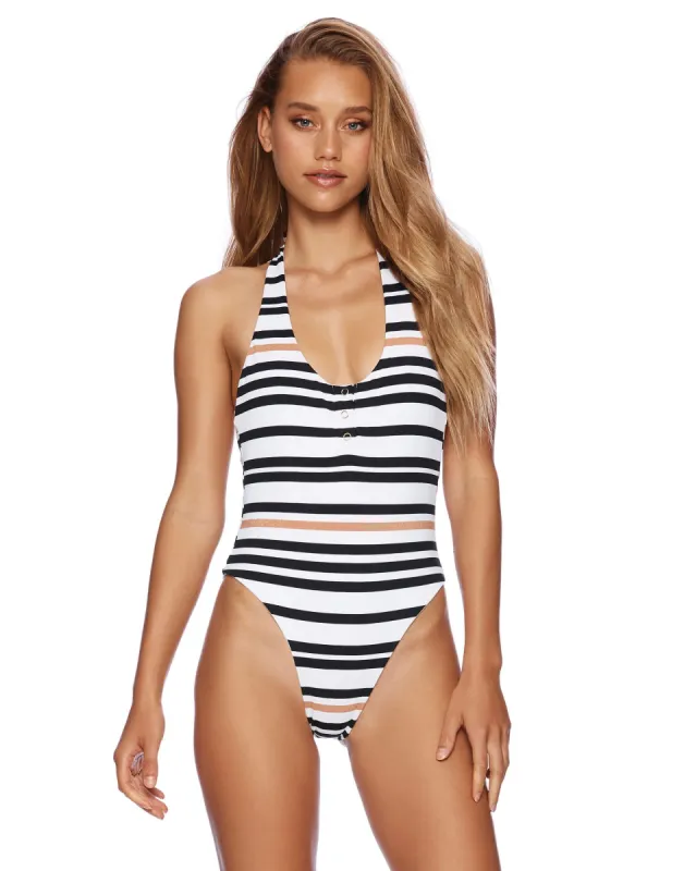 Finley One Piece - Black Multi Stripe made by Beach Bunny