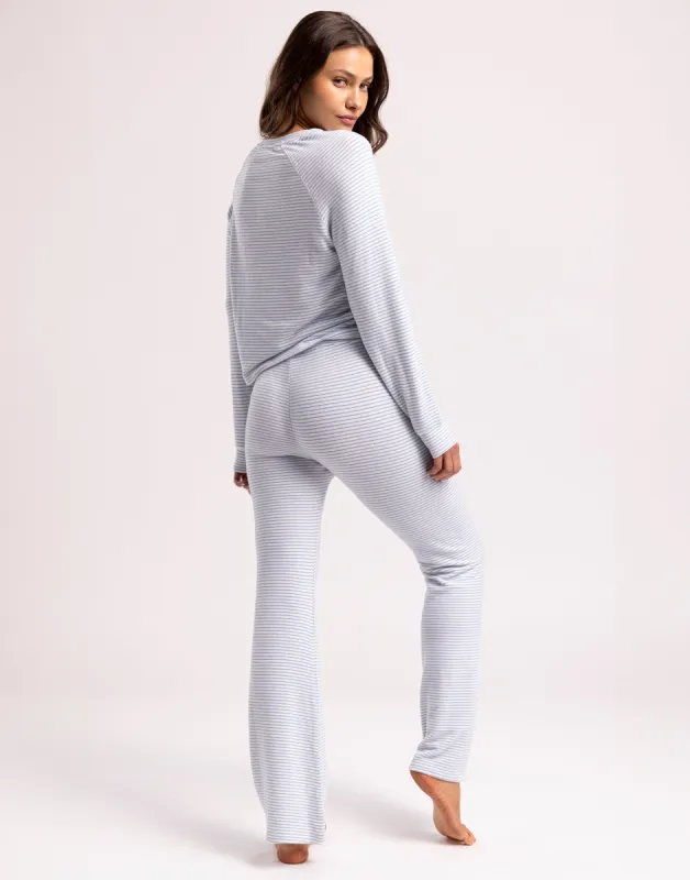 In the Clouds Stripe Pant by Z Supply - Blue Jay sold by Beach Bunny