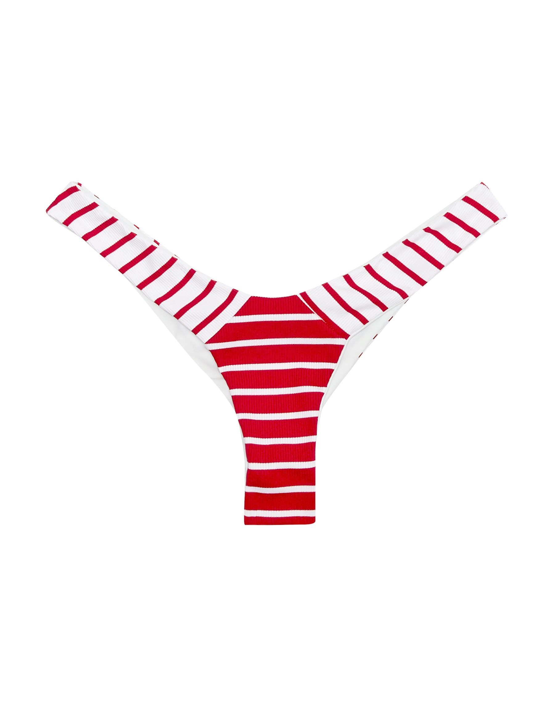 Chrissy Micro Tango Bottom - Red Stripe Rib sold by Beach Bunny product image thumbnail 3