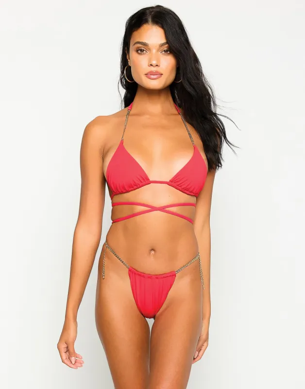 Brooklyn Triangle Top - Red sold by Beach Bunny