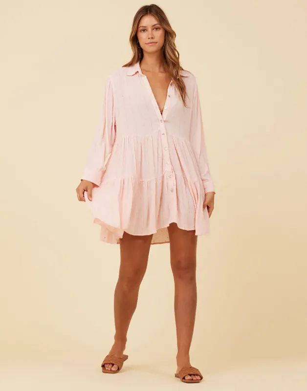 Swiss Dot Dress by Surf Gypsy - Soft Pink sold by Beach Bunny