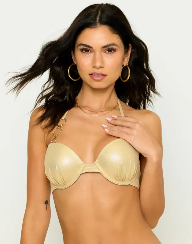 Kelsie Underwire Top - Gold made by Beach Bunny