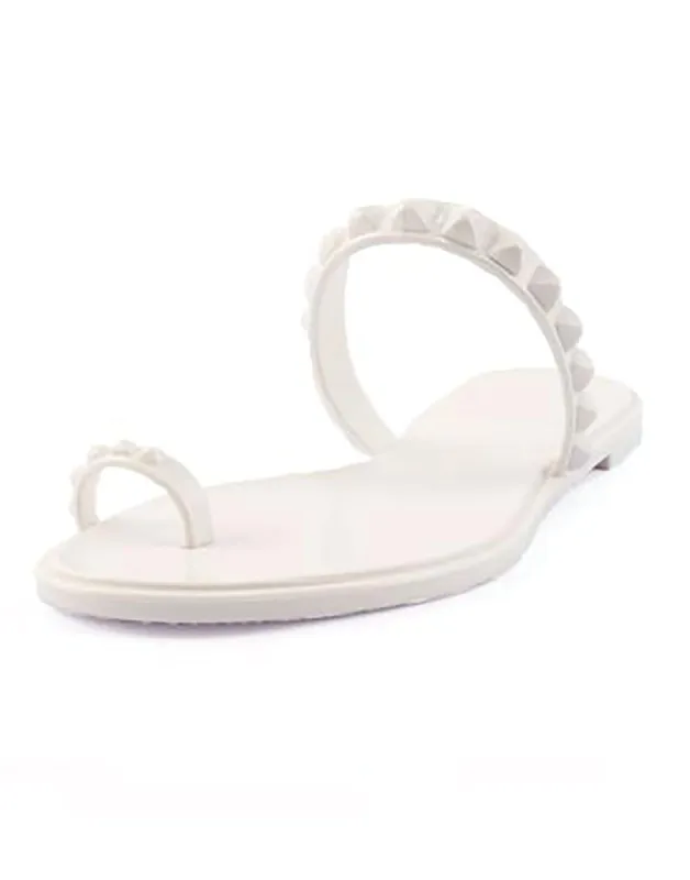 Maria Flat Sandal by Carmen Sol - White sold by Beach Bunny