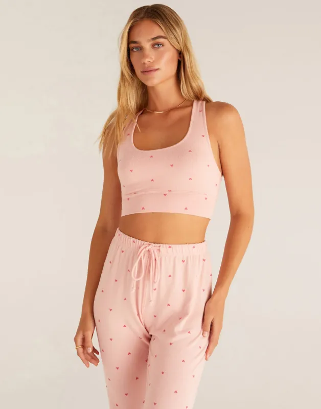 Sia Heart Tank Bra by Z Supply - Pink Candy sold by Beach Bunny