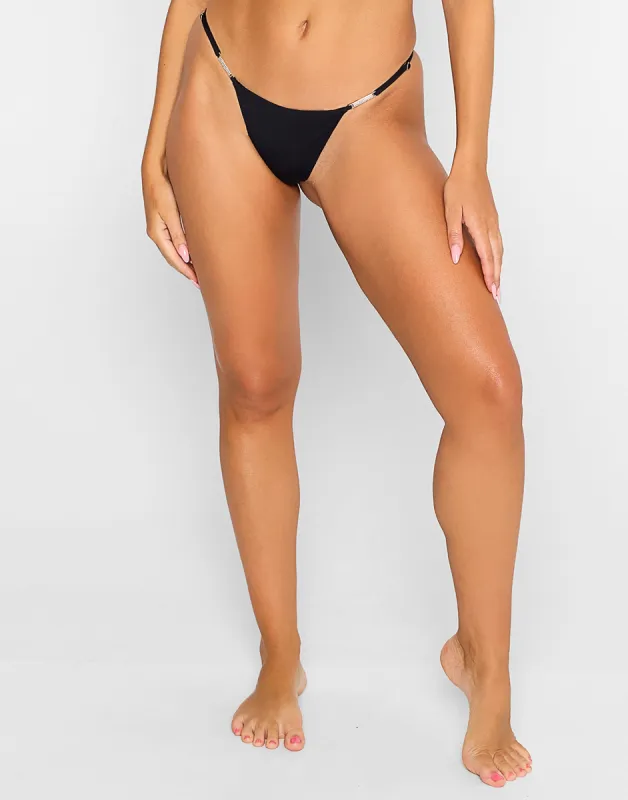 Evie Thong Bottom - Black sold by Beach Bunny