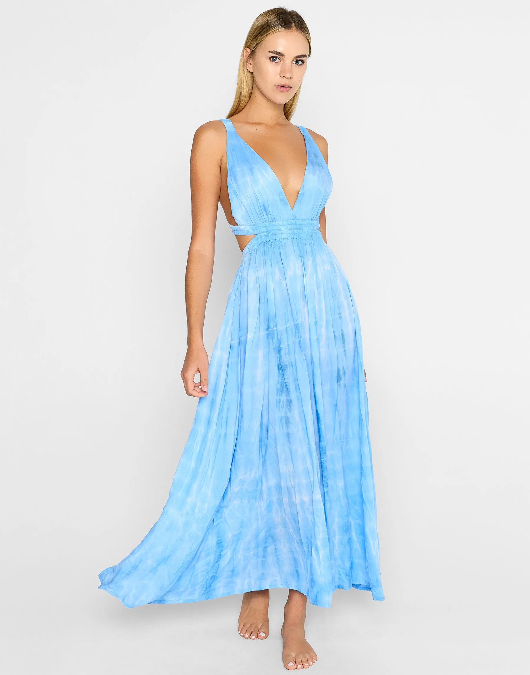 Hope Maxi Dress by Tiare Hawaii - Sky Grey Tie Dye sold by Beach Bunny product image thumbnail 3