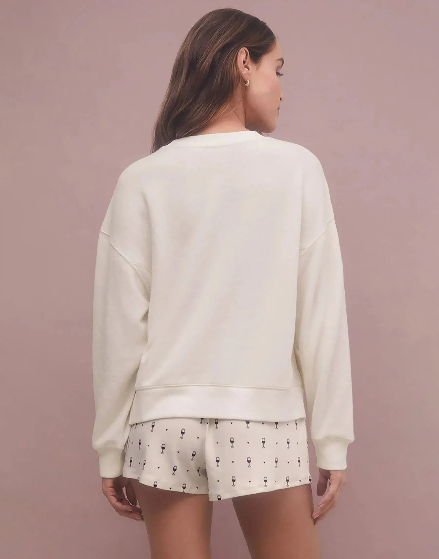 Wine Lover Long Sleeve Top by Z Supply - Bone sold by Beach Bunny product image thumbnail 2