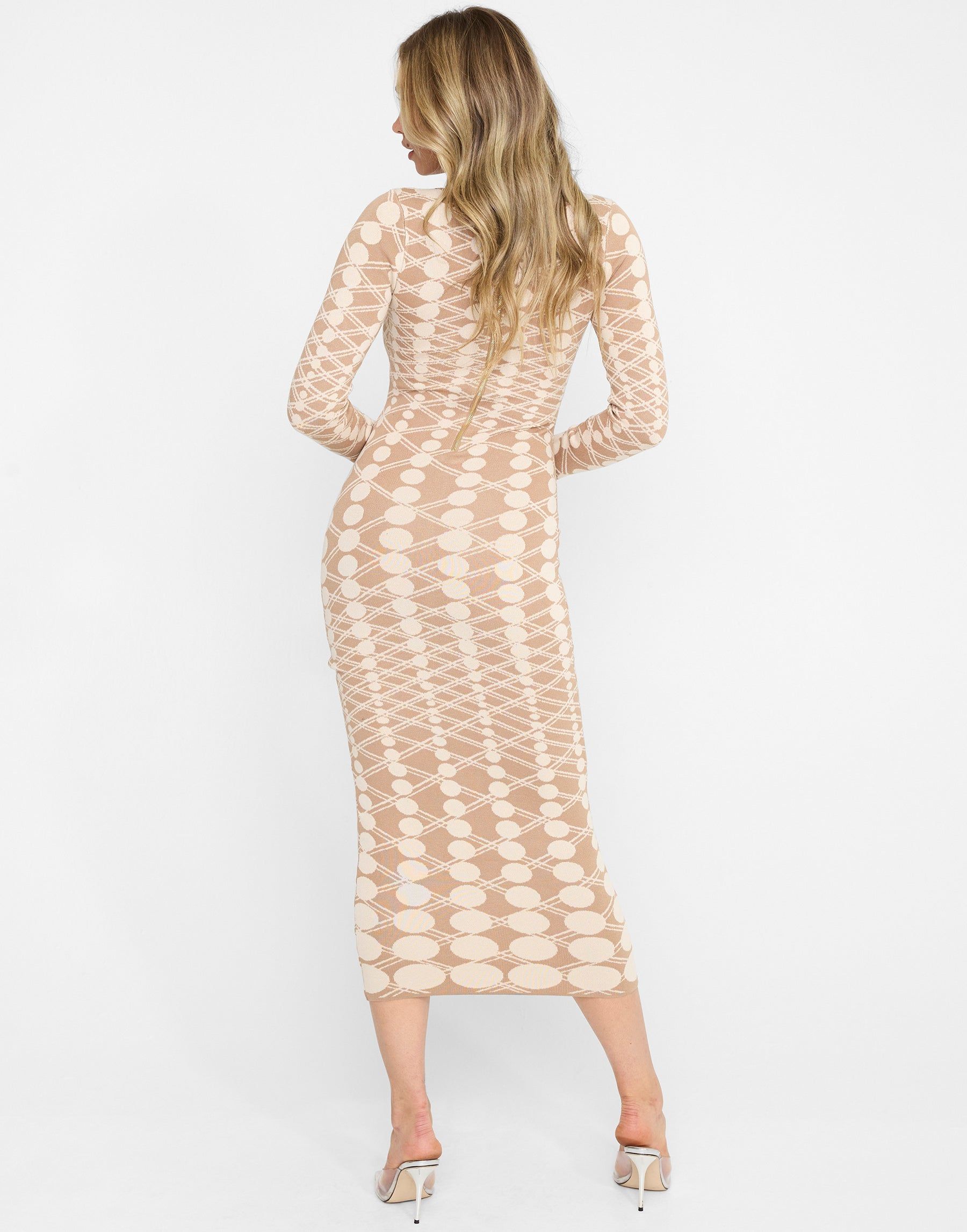 Quincy Midi Dress by Summer Haus - Mocha/Cream sold by Beach Bunny product image thumbnail 2