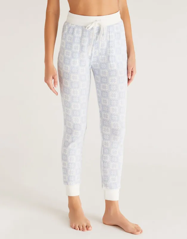 Comfy Fair Isle Jogger by Z Supply - Cloudy Blue sold by Beach Bunny