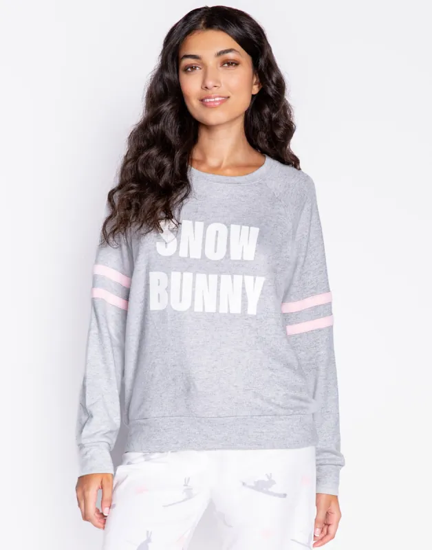Snow Bunny Long Sleeve Top by P.J. Salvage - Heather Grey sold by Beach Bunny