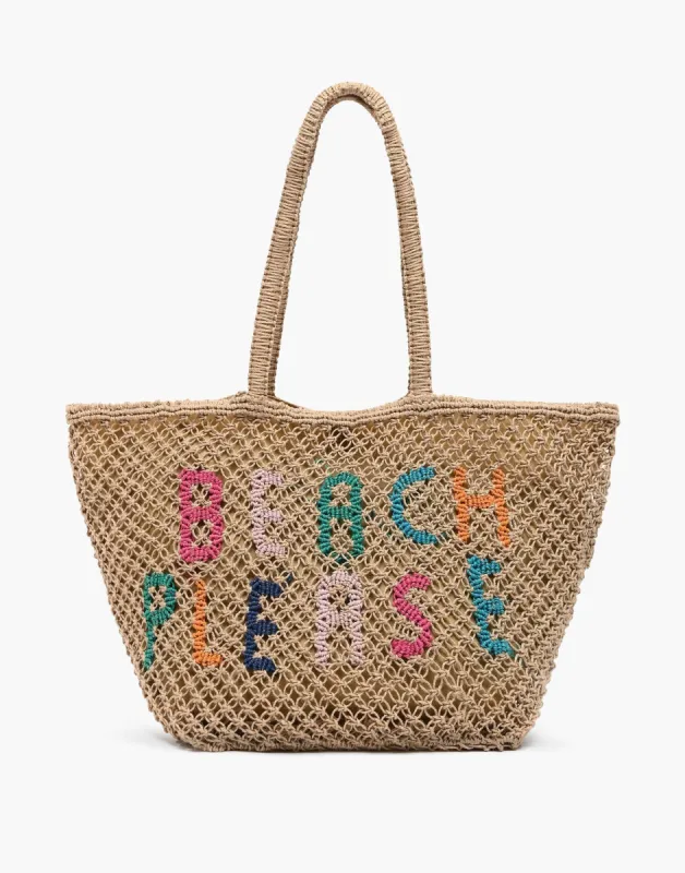 Beach Please Macrame Tote by America & Beyond - Natural sold by Beach Bunny