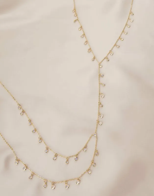 Crystal Fringe Body Chain by Ettika - Gold sold by Beach Bunny