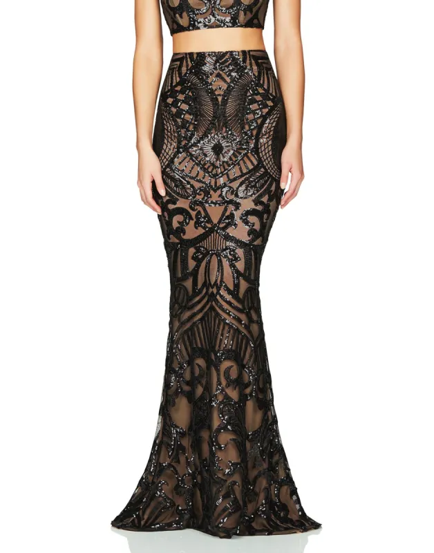 Mon Cherie Sequin Skirt by Nookie - Black made by Beach Bunny