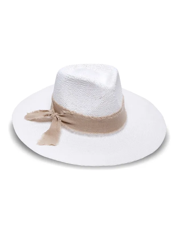 Shea Hat by Nikki Beach - White/Tan made by Beach Bunny