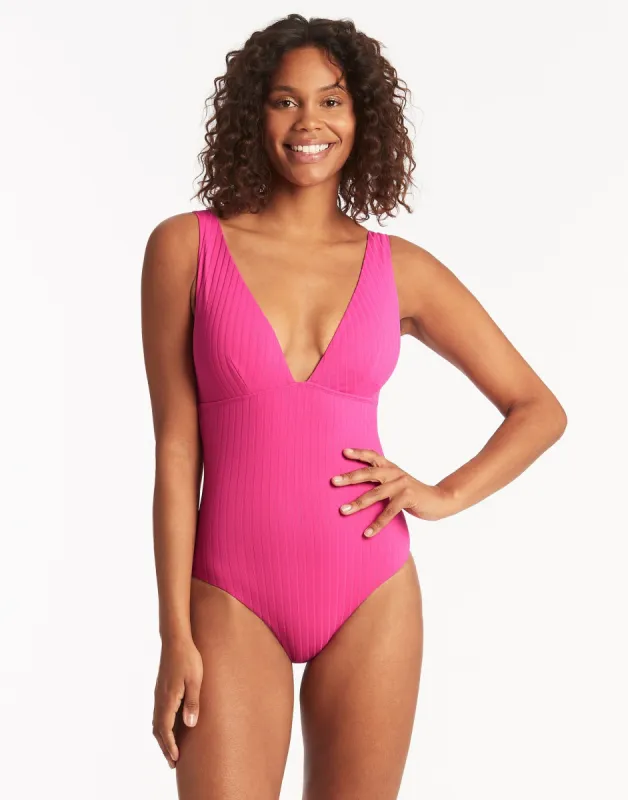 Vesper Longline One Piece by Sea Level - Hot Pink sold by Beach Bunny