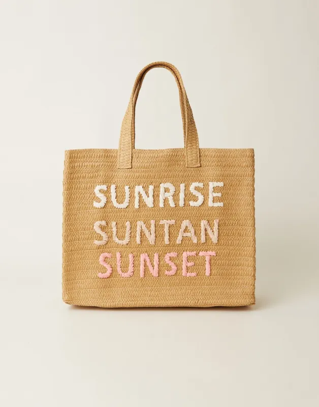 Sunrise, Suntan, Sunset Tote by BTB Los Angeles - Sand Coral Rainbow sold by Beach Bunny