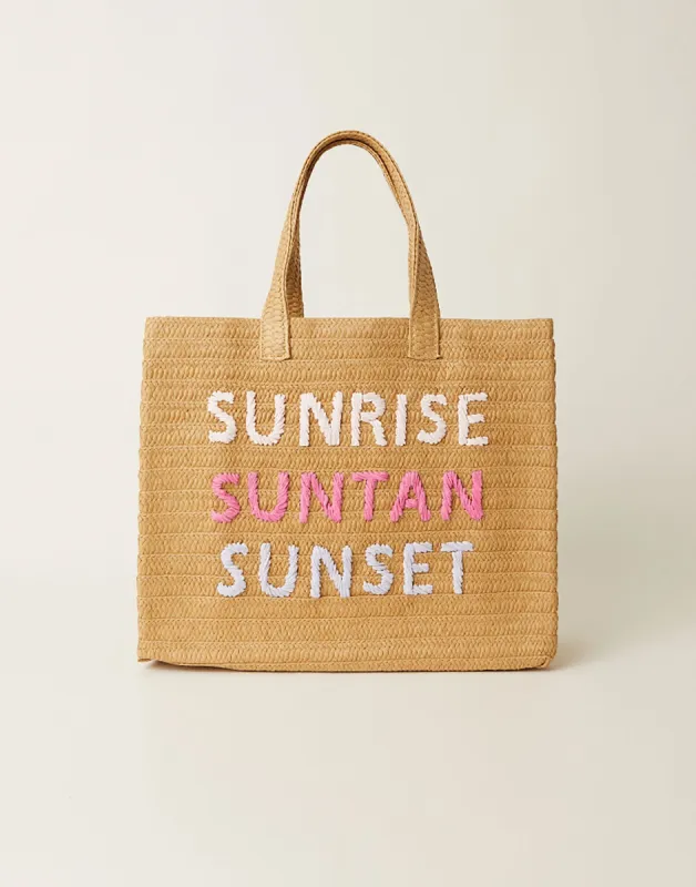 Sunrise, Suntan, Sunset Tote by BTB Los Angeles - Pink Rainbow sold by Beach Bunny