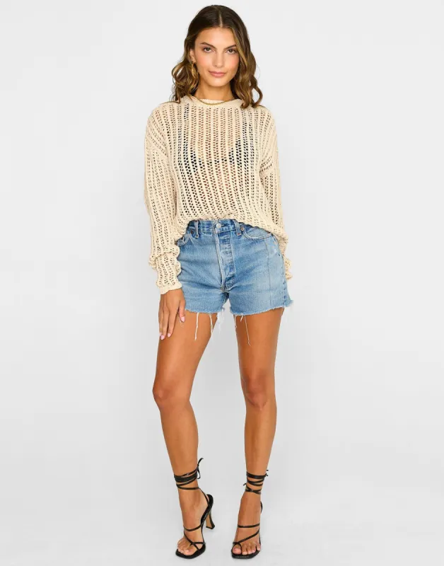 Nora Sweater Top by Summer Haus - Beige sold by Beach Bunny