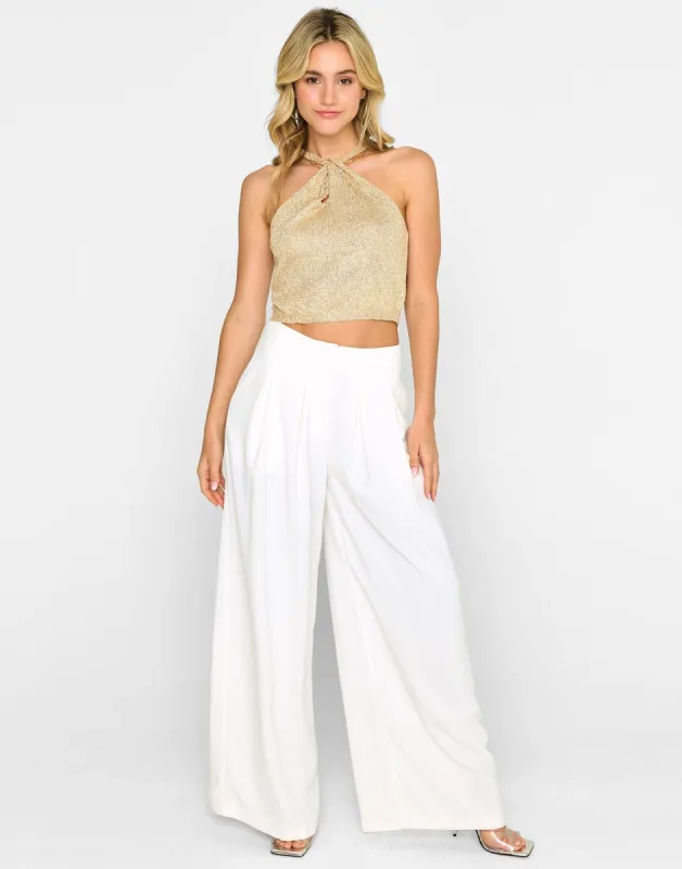 Layla Sweater Top by Summer Haus - Gold made by Beach Bunny