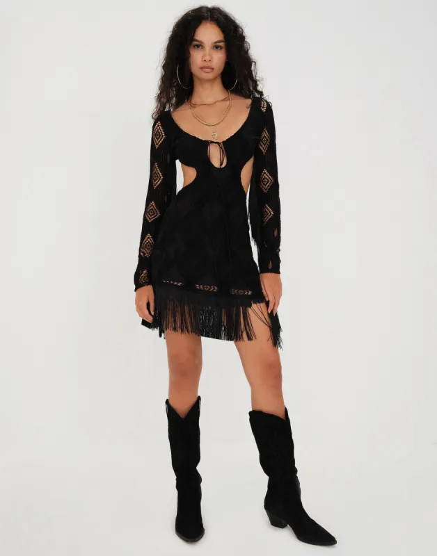 Aubrey Mini Dress by For Love & Lemons - Black sold by Beach Bunny
