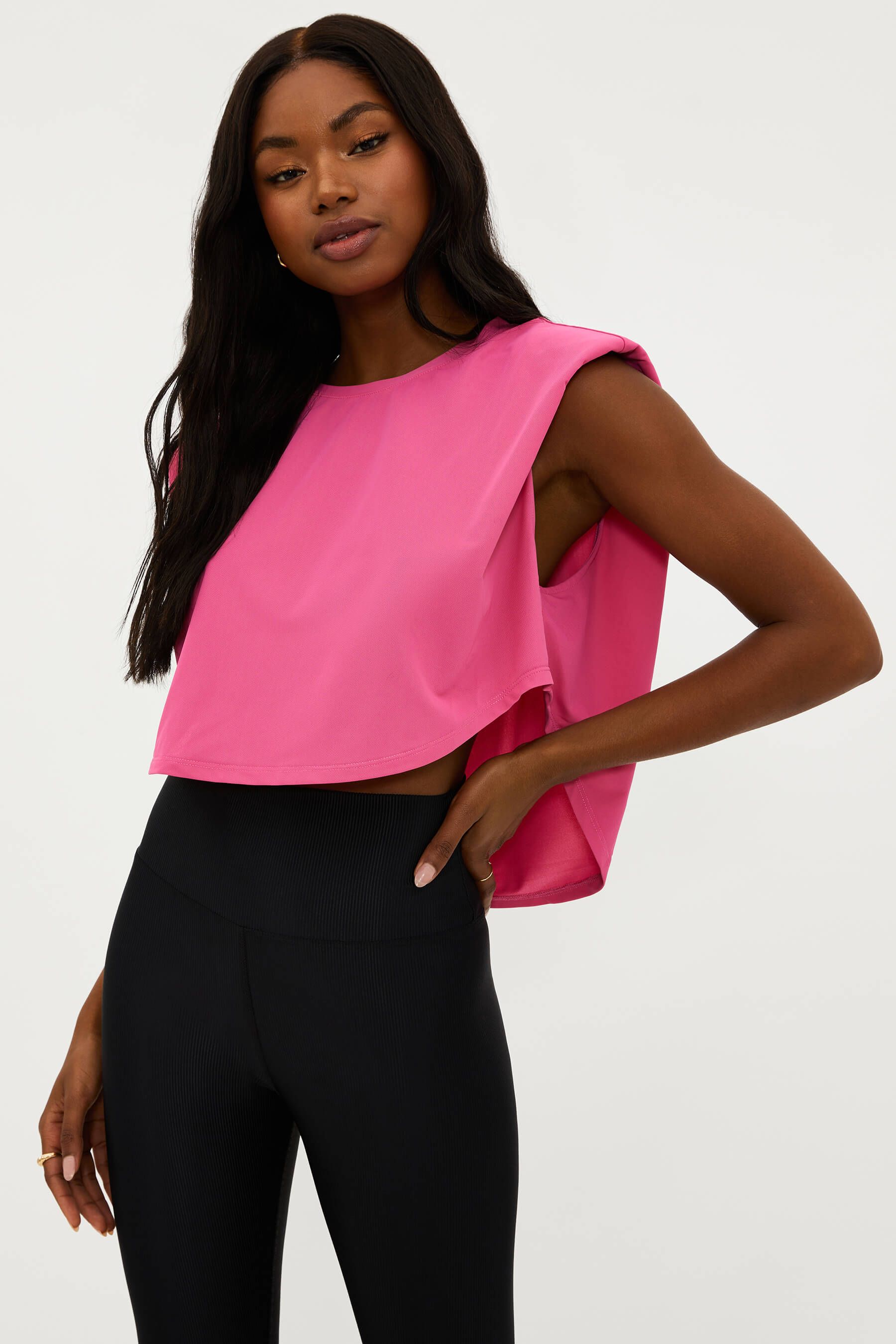 Mesh Dunes Muscle Tee Fandango Pink sold by Beach Riot product image thumbnail 4