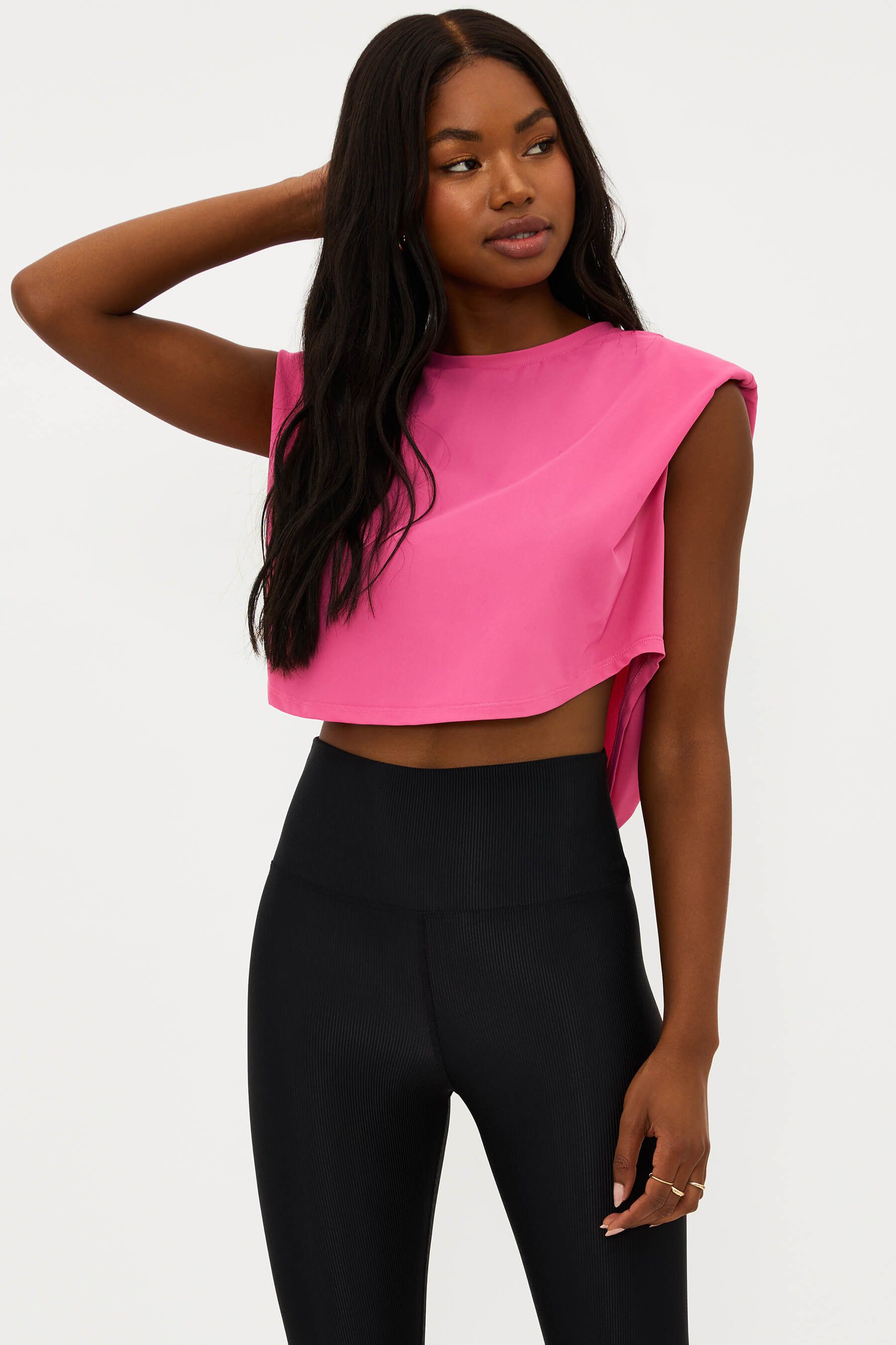 Mesh Dunes Muscle Tee Fandango Pink sold by Beach Riot product image thumbnail 3