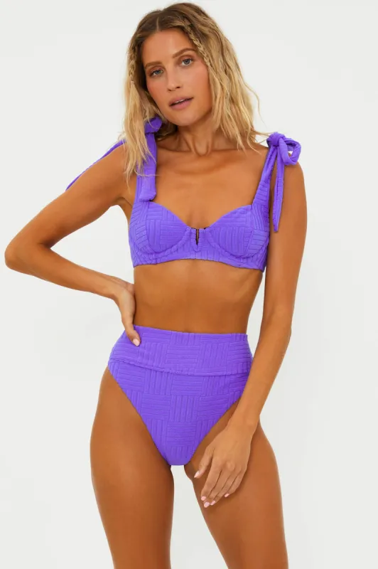 Blair Top Ultra Violet Terry sold by Beach Riot