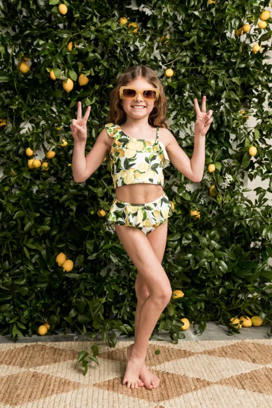 Beach Riot X Rachel Parcell Mini Ava Top & Daisy Bottom Lemon sold by Beach Riot