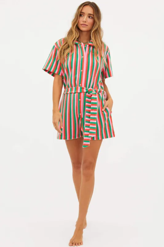 Gia Romper Palm Beach Stripe sold by Beach Riot