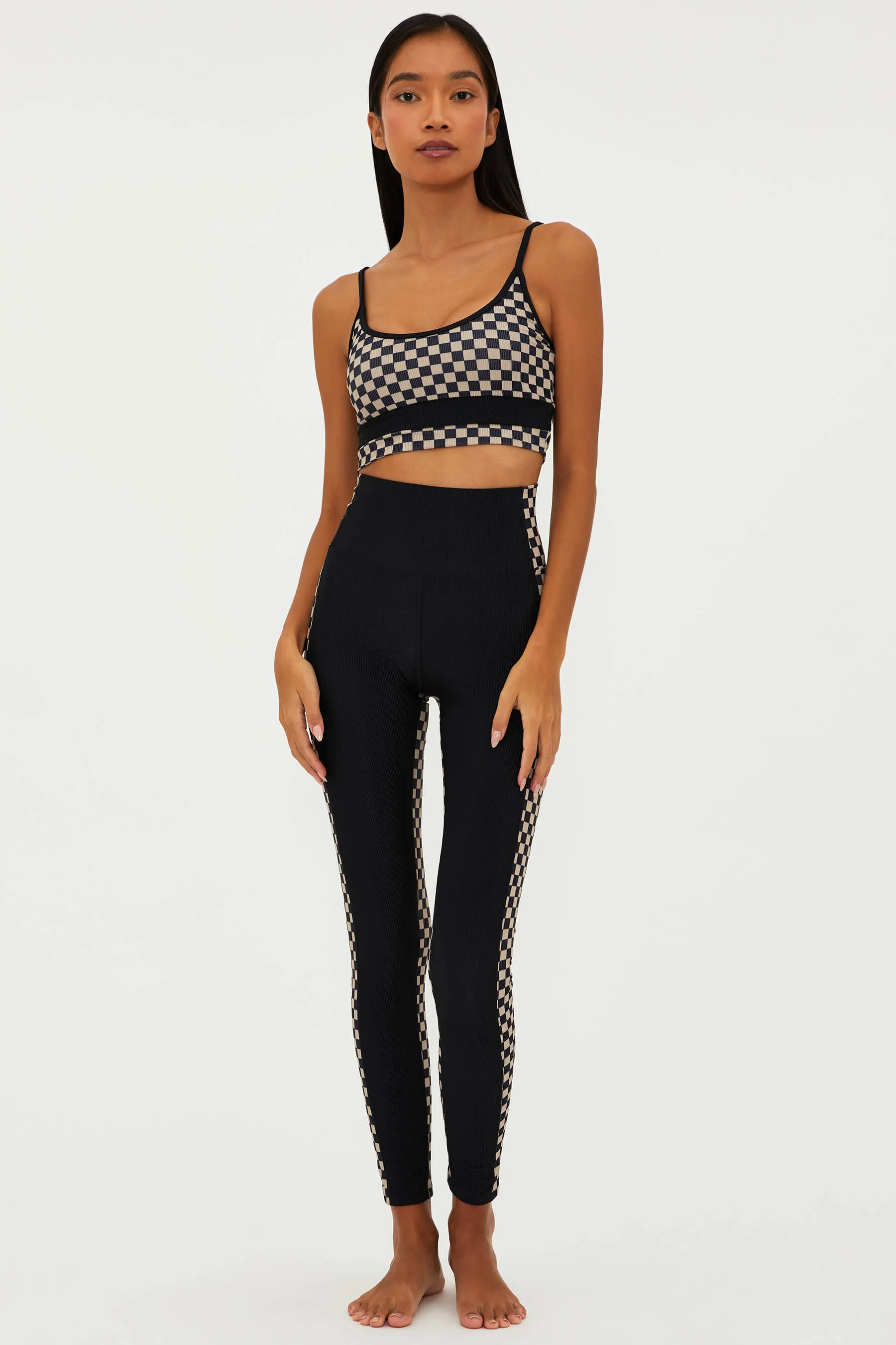 Colorblock Legging Taupe & Black Check sold by Beach Riot product image thumbnail 3