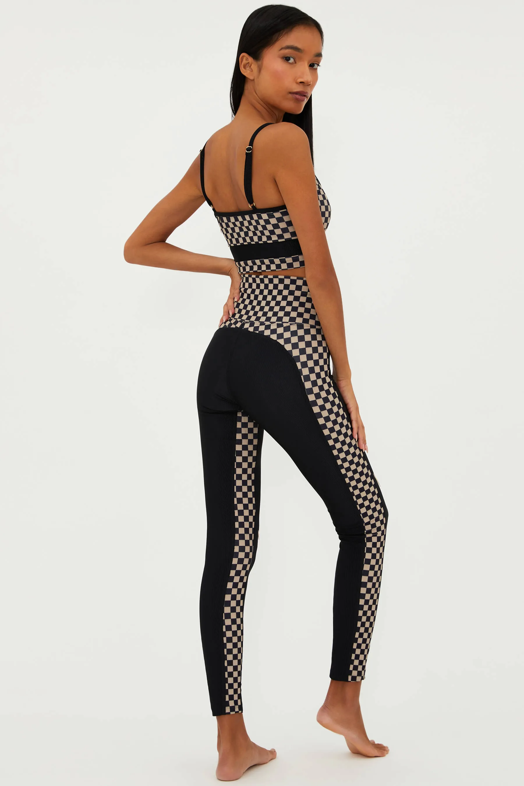 Colorblock Legging Taupe & Black Check sold by Beach Riot product image thumbnail 2