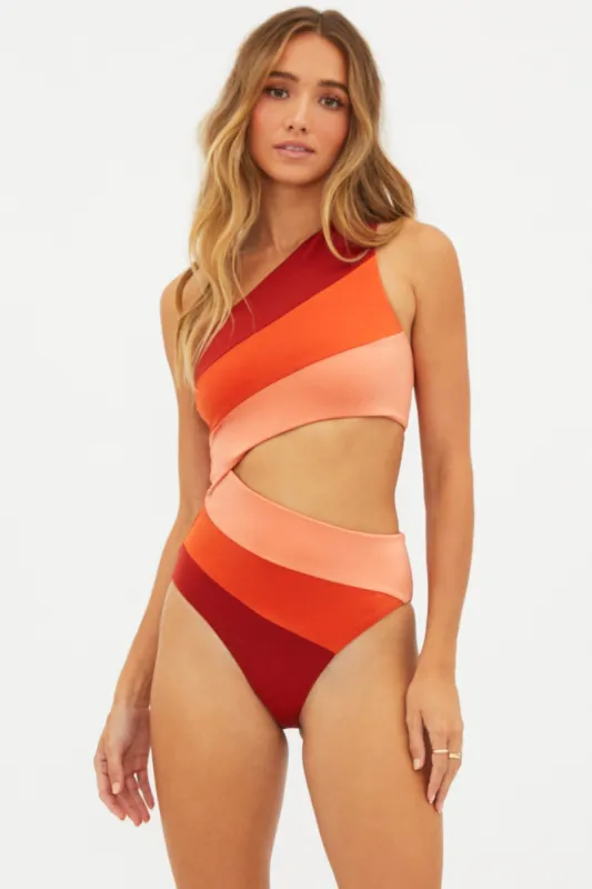 Joyce One Piece Desert Clay Colorblock sold by Beach Riot