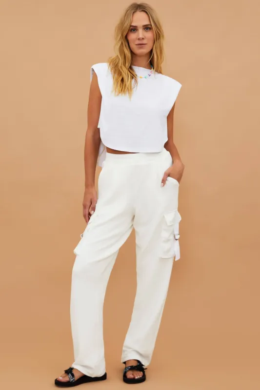 Range Cargo Pant White sold by Beach Riot