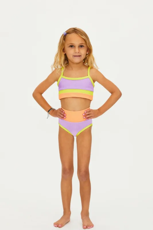 Little Eva Top and Emmie Bottom Sundazed Colorblock sold by Beach Riot