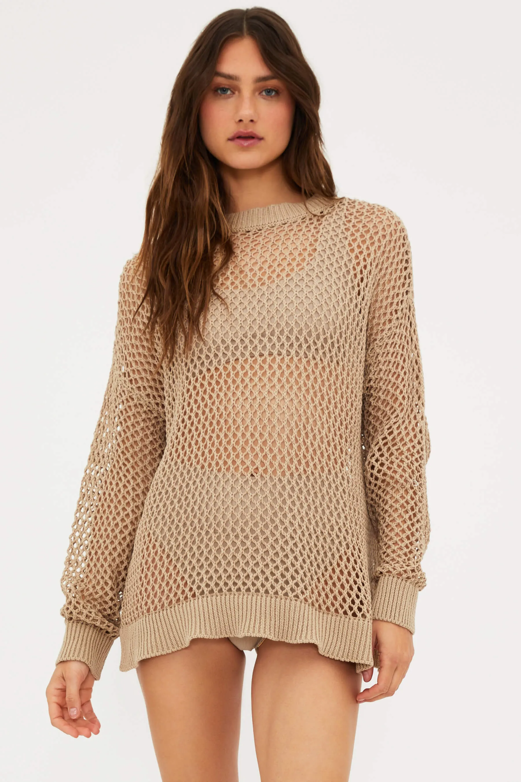 Hilary Sweater Tan sold by Beach Riot