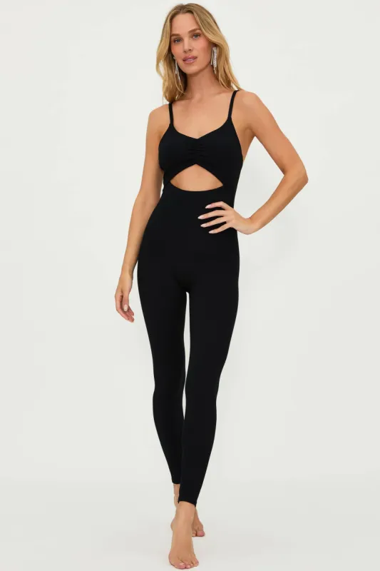 Jewel Catsuit Black Waffle made by Beach Riot