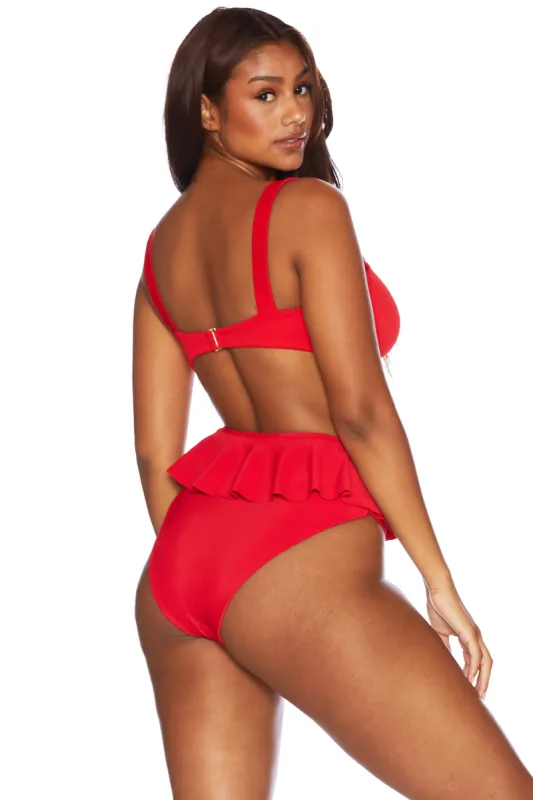 Daisy Bottom Red sold by Beach Riot
