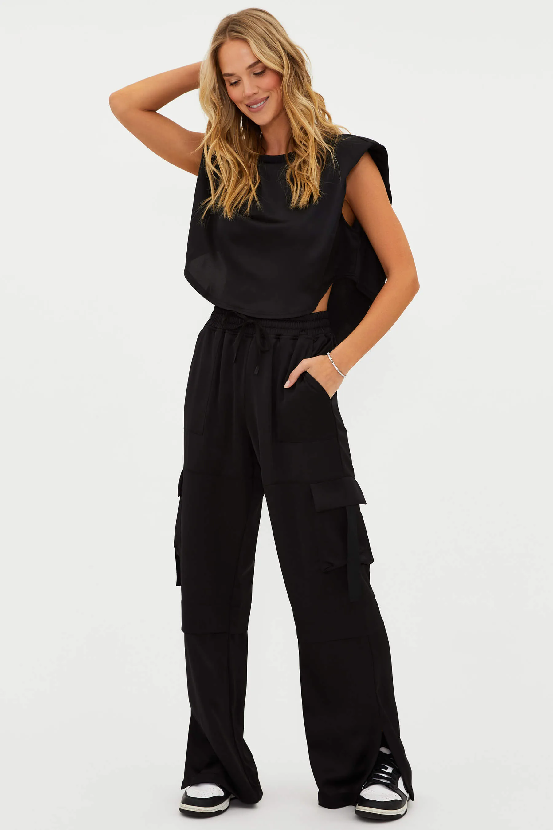 Gianna Pant Shadow Satin sold by Beach Riot