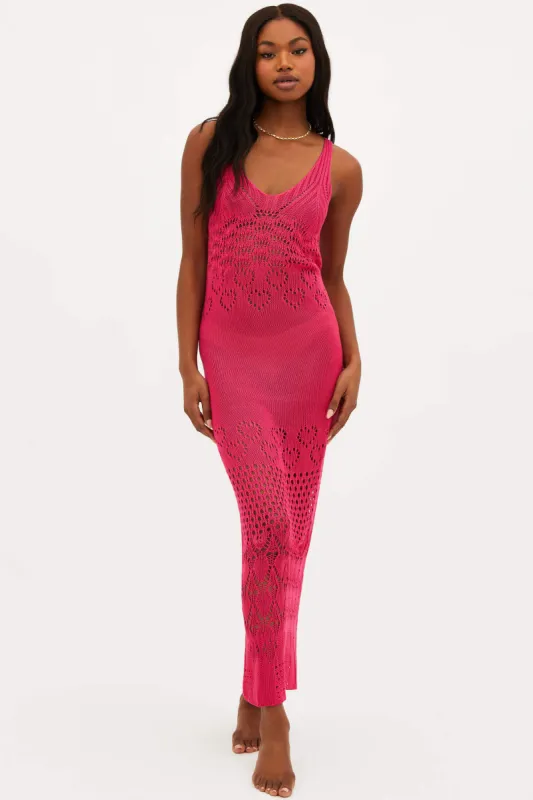 Tracy Dress Fandango Pink sold by Beach Riot